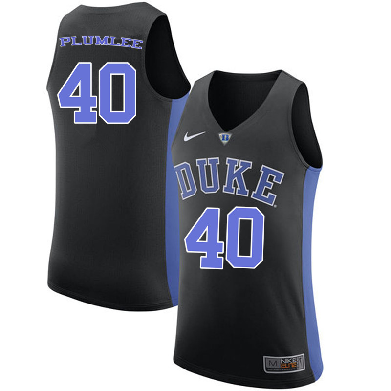 Men #40 Marshall Plumlee Duke Blue Devils College Basketball Jerseys-Black - Click Image to Close